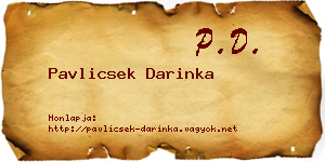 Pavlicsek Darinka névjegykártya